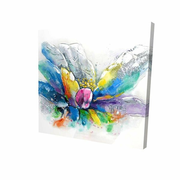 Begin Home Decor 12 x 12 in. Abstract Flower with Newspaper-Print on Canvas 2080-1212-FL61